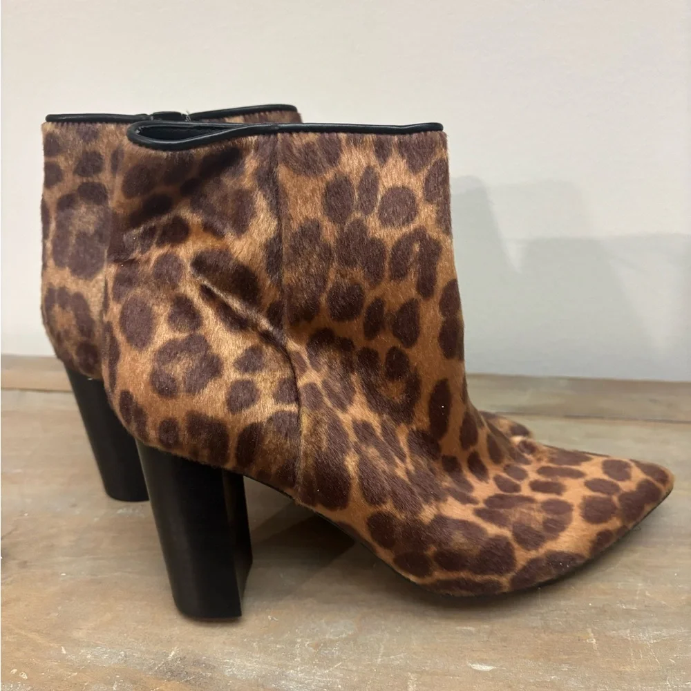 NWT-Nine West Leopard Print Ankle Boots 6.5 - Picture 4 of 6